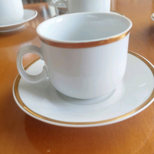 Vintage Razgrad porcelain set of 5 cups with saucers like new