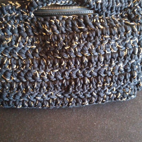Handmade bag with double thread black and gold