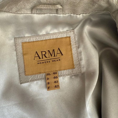 Arma branded leather jacket used, size M, ice color