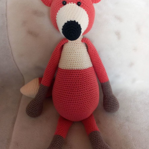 Handmade knitted fox doll new 50 cm