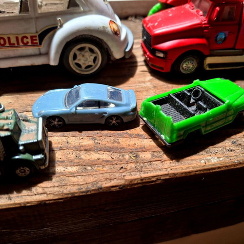 Lot of retro children's toy cars and vehicles, 23 pieces