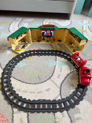 Playmobil train set suitcase used with animals