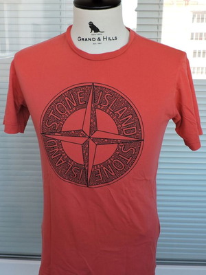 Stone Island Junior Round Neck Tee size 14-170 like new, red and pink