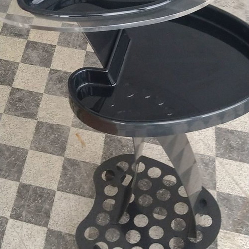 Salon assistant new with metal frame and plexiglass surface