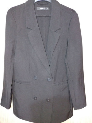 Gina Tricot blazer double-breasted used, size M, black