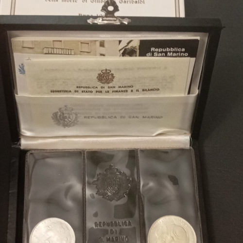 San Marino silver coin set 1982, Giuseppe Garibaldi centenary
