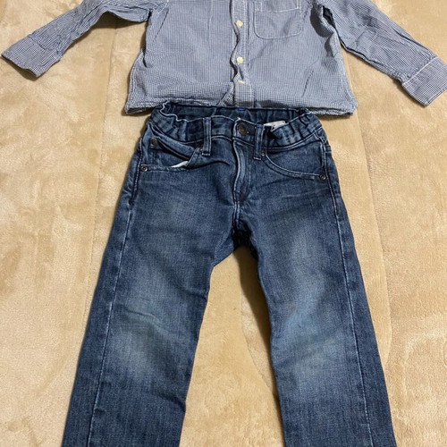 H&M denim pants and shirt set for boy 2-3 years used