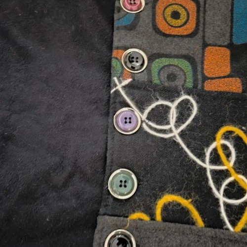 Wool boho patchwork skirt A-line XXL, like new, multicolor gray