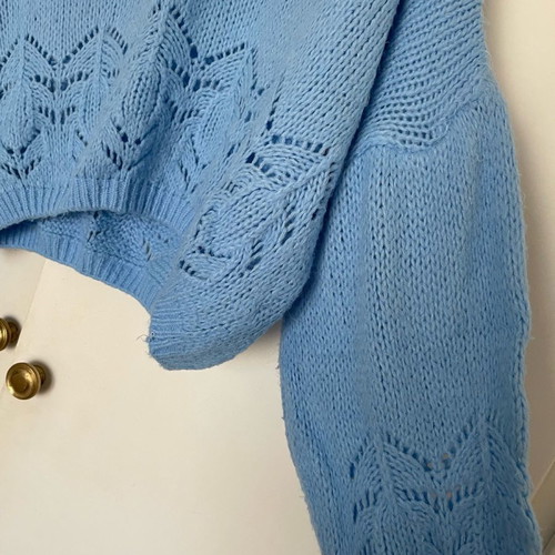 Knitted sweater women's blue size S new