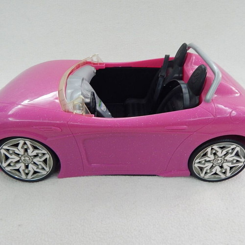 Barbie Mattel pink children's toy car used, broken windshield