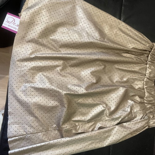 Dress imitation of denim and leather skirt like new, A-Style, gray beige