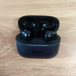 Hoco black wireless earbuds with charging case