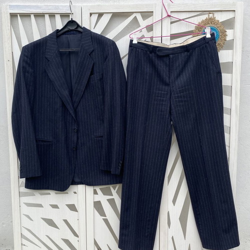 Modesto Bertotto Biella men's suit set like new, dark blue mohair fabric