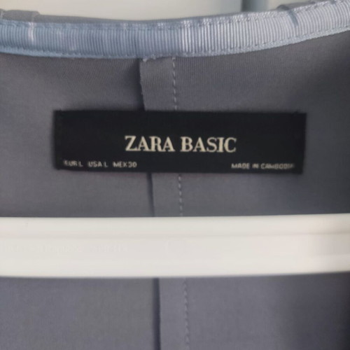 Zara women's fall trench coat suede type gray size Large new