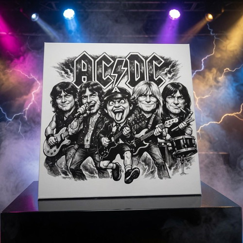 AC/DC Wall Art 3D Printed with Embossed Texture