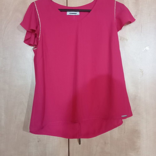Matis women's short-sleeve blouse like new, fuchsia, size L