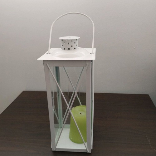 White metal table lantern like new