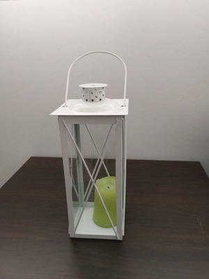 White metal table lantern like new