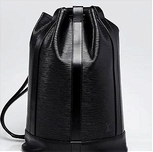 Louis Vuitton vintage leather backpack randonnee epi black leather