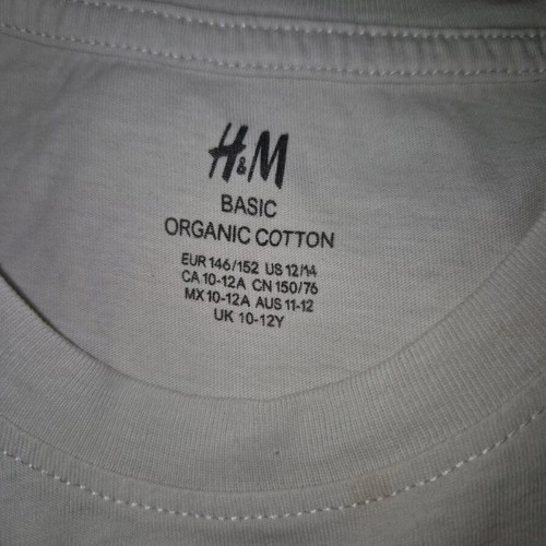 H&M White Short-Sleeve T-Shirts Used, Pack of Two for Ages 10-12