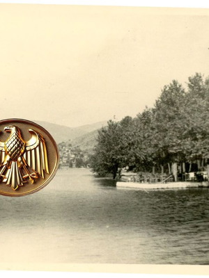 Καρτποστάλ μεταχειρισμένη Νότια άποψη της Καστοριάς εκ της λίμνης δεκαετία 1960