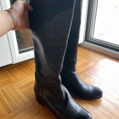 Krizia black leather boots used, size 37