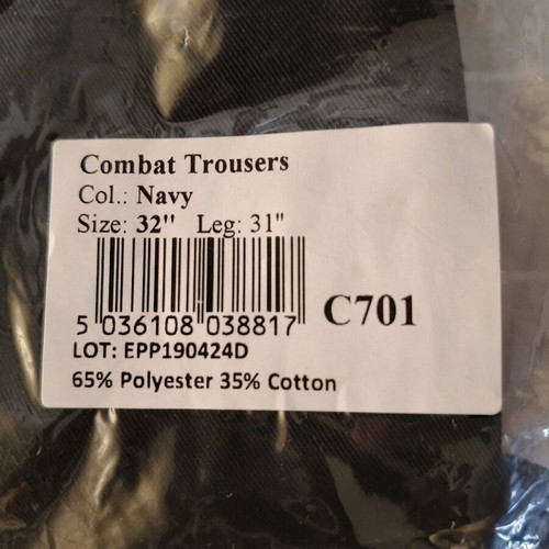 Portwest C701 work trousers new, size 32" small, navy