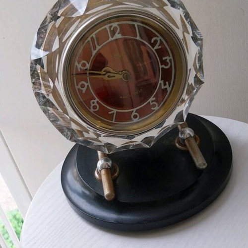 Mayak wind-up table clock used with mineral crystal 1980