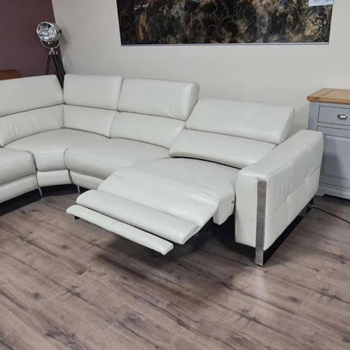 Torres corner sofa cream with electric relax mechanism and genuine leather