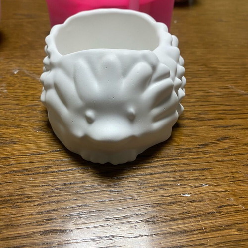 Hedgehog planter new, gypsum ceramic