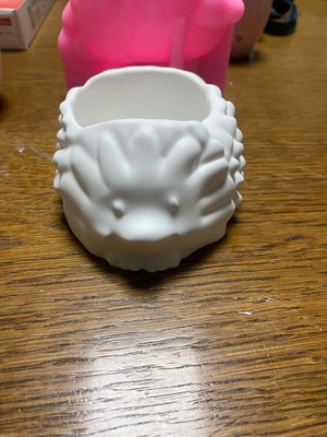 Hedgehog planter new, gypsum ceramic