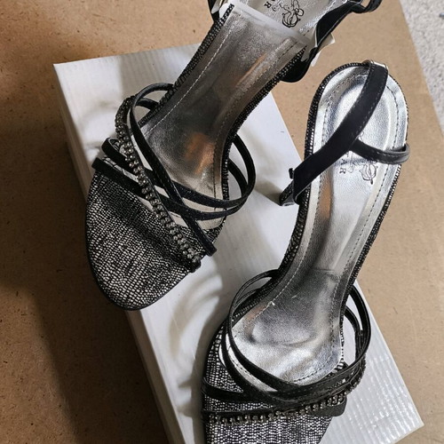 Sandals new black with silver, sizes 36 and 40