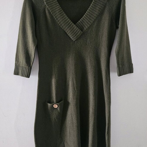 Attrattivo long sweater like new, dark khaki, size L