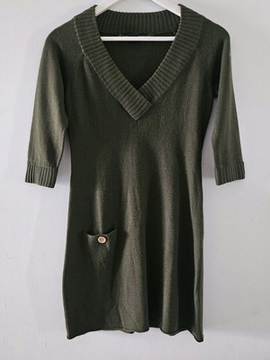 Attrattivo long sweater like new, dark khaki, size L