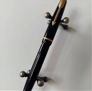 Στυλό πένα Μαύρη Parker Slimfold Χρυσή μύτη 14k Made in England