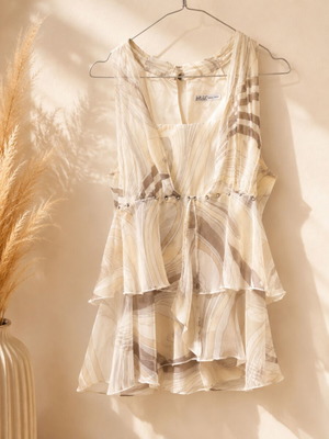 Arte Maxima by Makis Tselios Elegant top, beige and brown