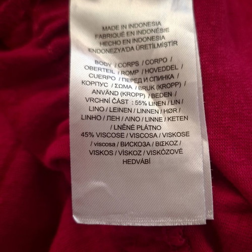 Ralph Lauren blouse like new, dark pink linen and viscose, size XL