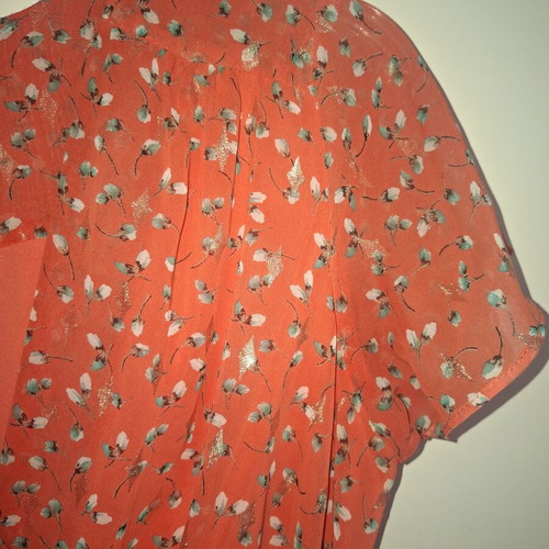Maxi dress short-sleeved with belt like new, orange, size S