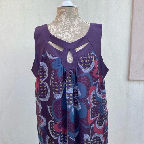 Sleeveless floral dress Paul - Christophe like new, purple, size 4XL