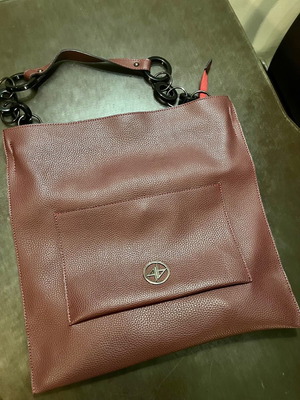 Greek handmade leather shoulder bag used