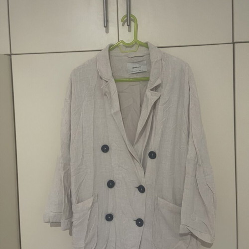 Stradivarius linen jacket women's used, beige, size M