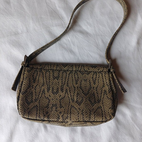 Women's snake print shoulder bag Epsilon by Efstathopoulos like new, beige multicolor