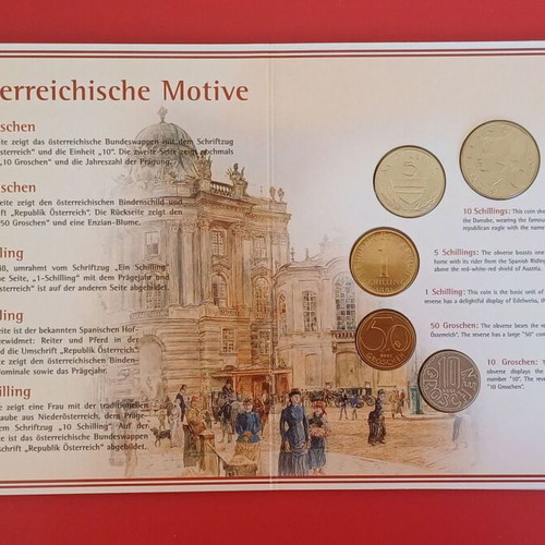 Austrian coin set 6 uncirculated 2001 in sealed blister new