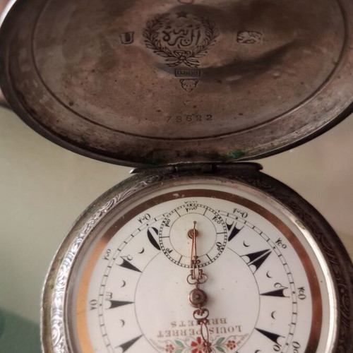 Louis Perret Les Brenets pocket watch used, silver, Ottoman era