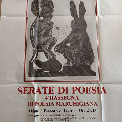 Vintage poster of poetry night in Italy 1984 like new condition