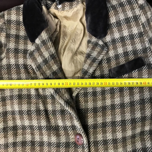 Vintage Fragos Checked Wool Suit Set No48 with Velvet Details used