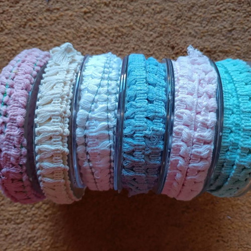 Cotton ribbon new, 30 meters in 6 colors