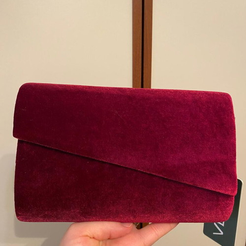 Verde burgundy velvet crossbody bag new with tags