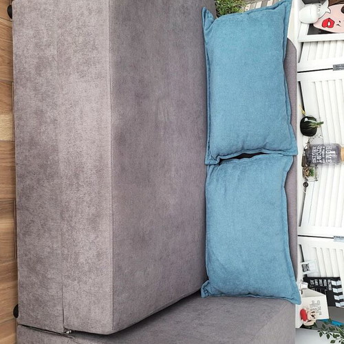 Corner sofa bed like new, gray with pillow set