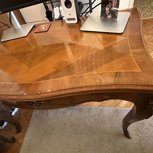 Vintage dining table with double surface